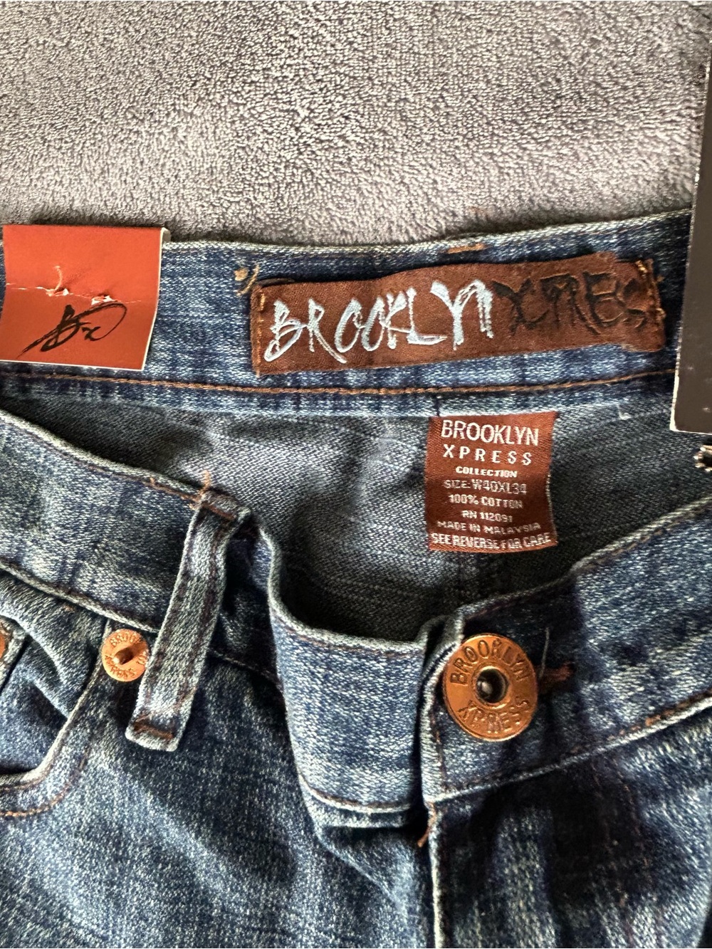Brooklyn Xpress Baggy Jeans Mens 40 X 34 Wide Leg Skater Y2K Streetwear NWT - Picture 9 of 13